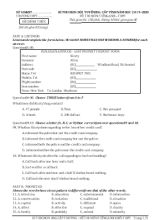 Đề thi chọn đội tuyển học sinh giỏi tỉnh môn Tiếng Anh khối THPT - Năm học 2019-2020